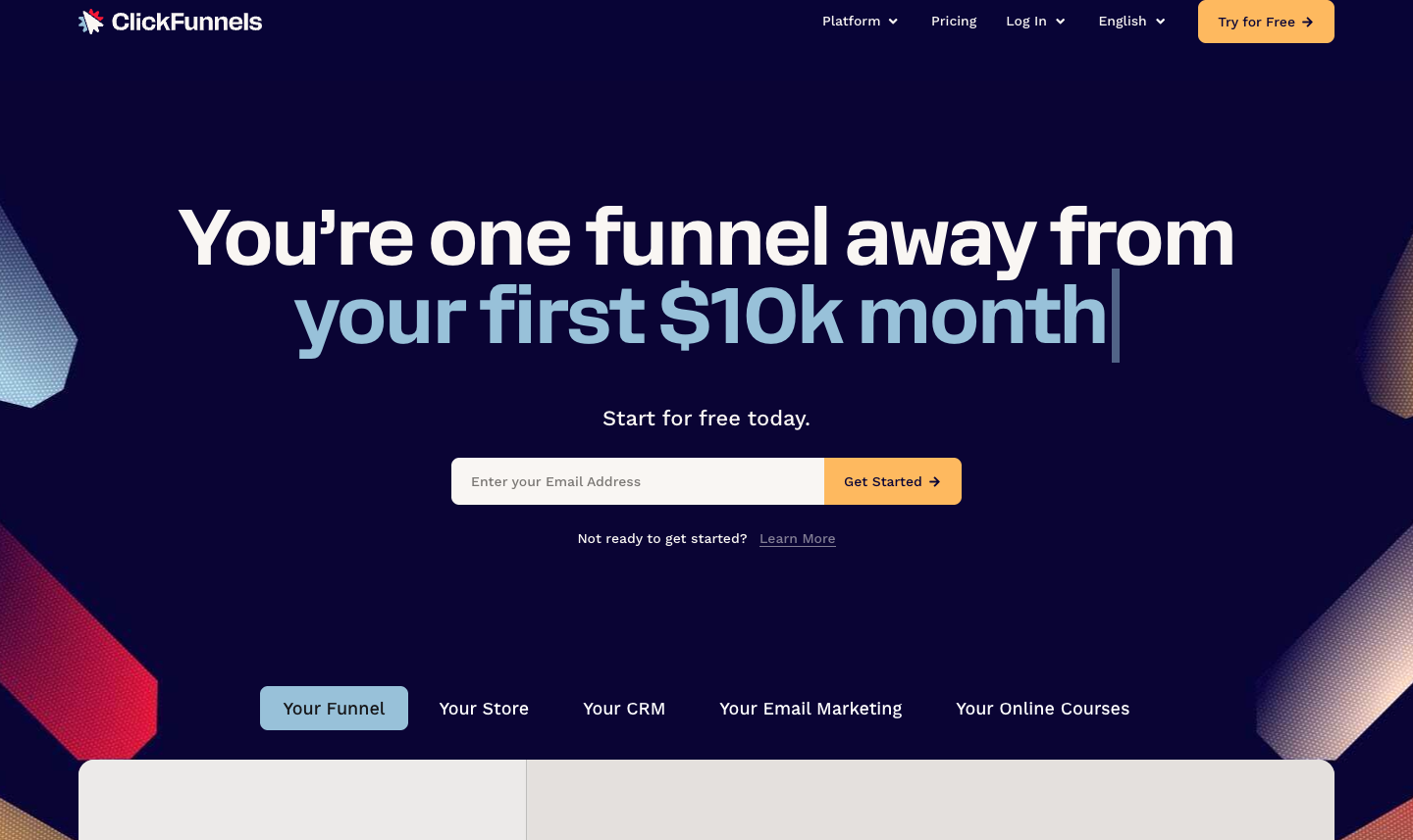 L'éditeur de tunnel ClickFunnels, vue d'ensemble