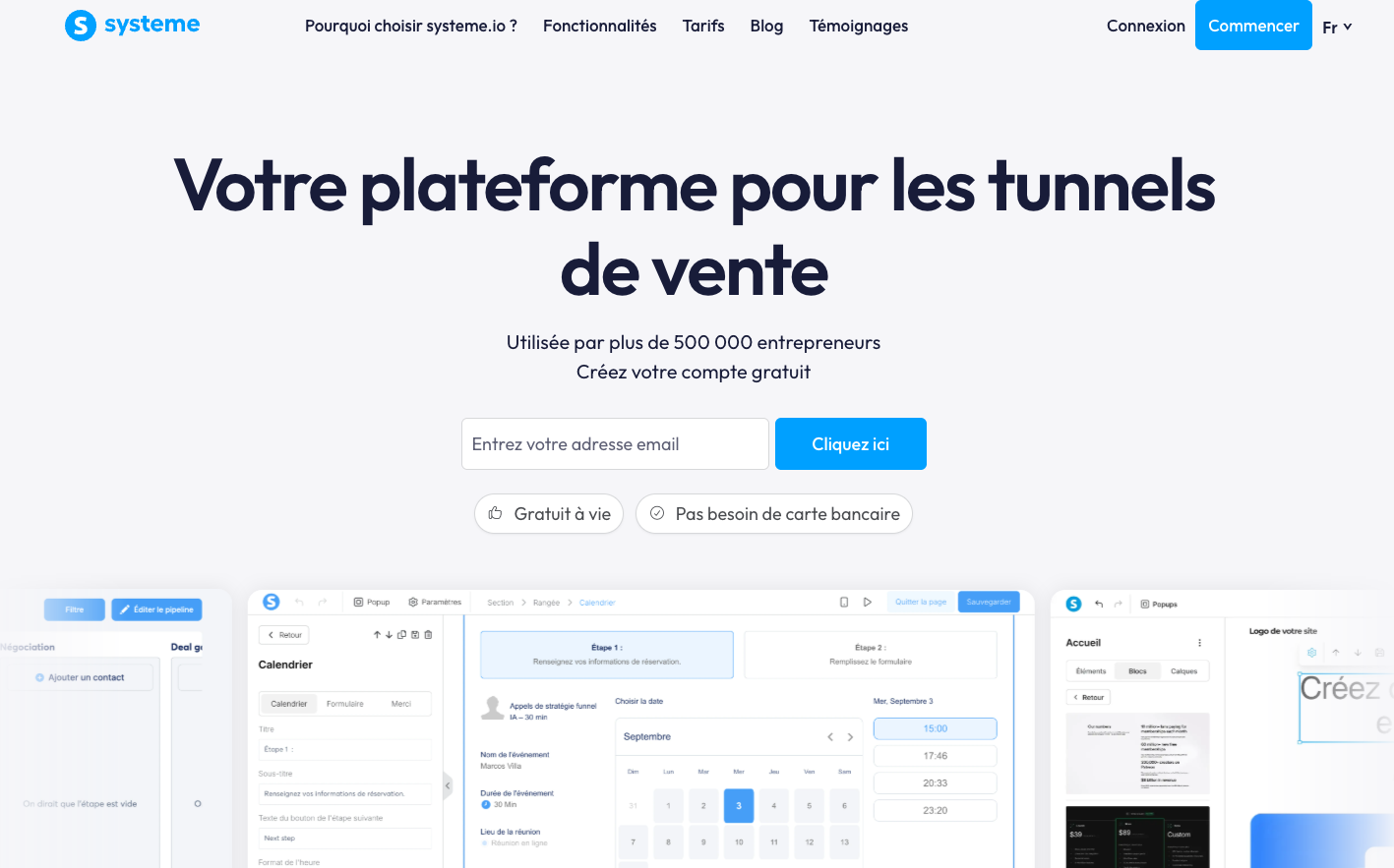 L'éditeur de tunnel Systeme.io, vue d'ensemble