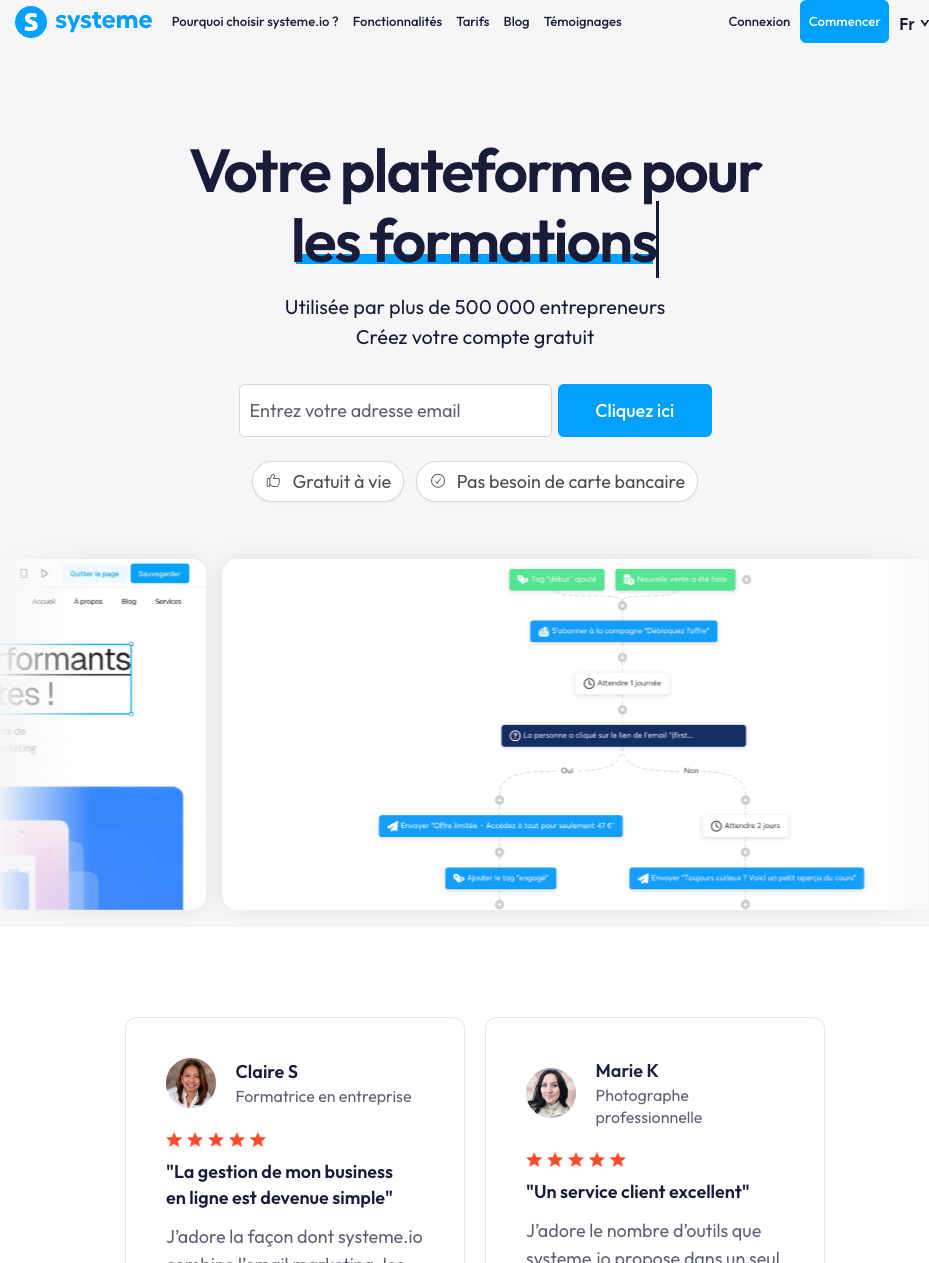Vendre une formation en ligne - Systeme.io, hero shot
